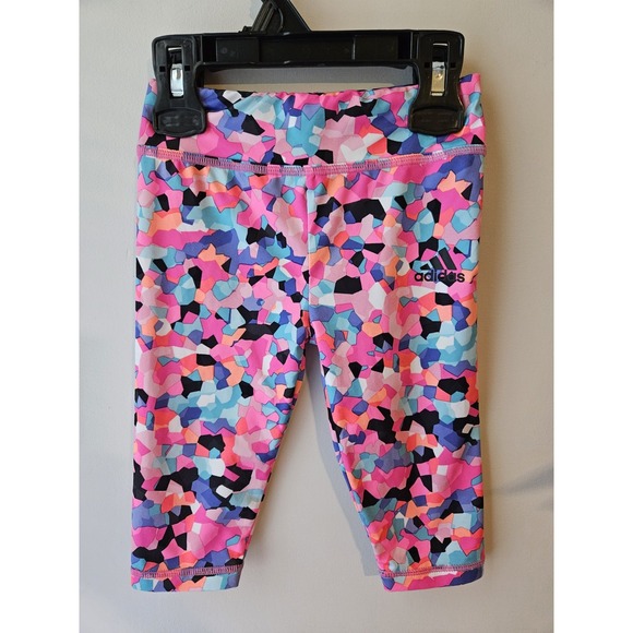 Adidas Girls Training Leggings sz 24m Bright Multicolor - Picture 1 of 4